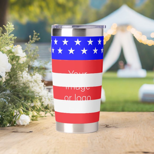 Patriotic Red White And Blue Insulated Tumbler (Wedding)