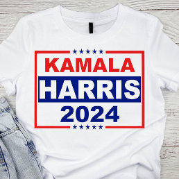 Patriotic Red, White, and Blue Kamala Harris 2024 T-Shirt