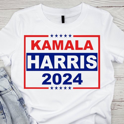 Patriotic Red White and Blue Kamala Harris 2024 T_Shirt