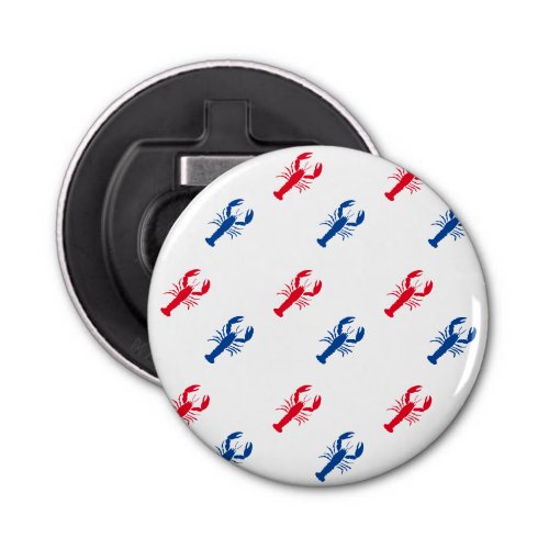 Patriotic Red white and blue lobster pattern Bottle Opener