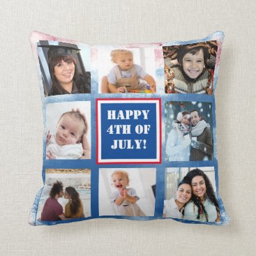 Patriotic Red White and Blue Personalized Photo Throw Pillow Patriotic Red White and Blue Personalized Photo Throw Pillow