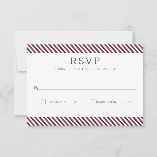 Patriotic Red White and Blue RSVP (Front)