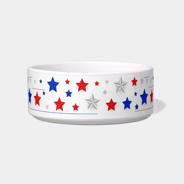 Patriotic Red White and Blue Star  Bowl ("Stars, stripes, and happy snacking")
