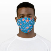 Patriotic Red White And Blue Stars Adult Cloth Face Mask (Worn)