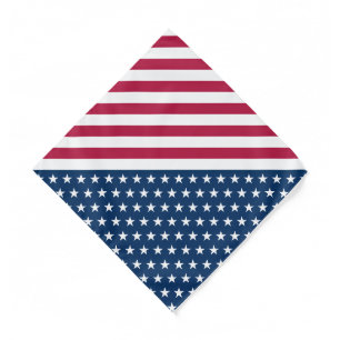 Patriotic red white and blue stars and stripes bandana