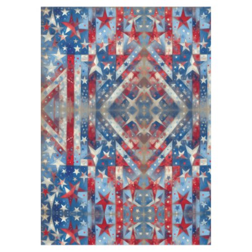 Patriotic Red White and Blue Stars and Stripes  Tablecloth