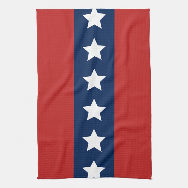 Patriotic Red White and Blue Stars and Stripes Towel (Vertical)