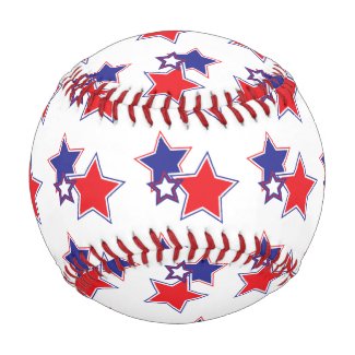 Patriotic Red White and Blue Stars Baseball