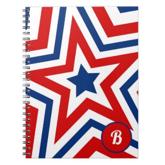 Patriotic Red White and Blue Stars Monogrammmed