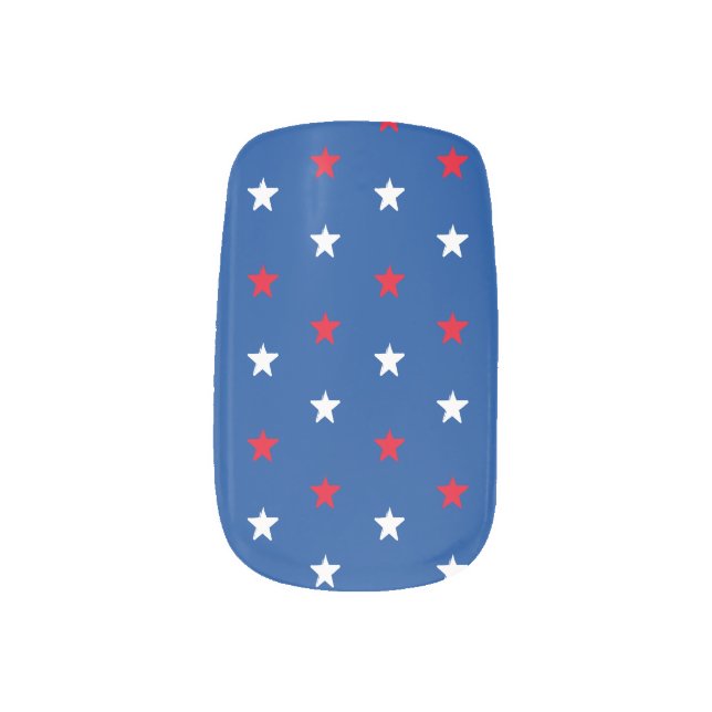Patriotic red white and blue stars pattern  minx nail art (Left Thumb)