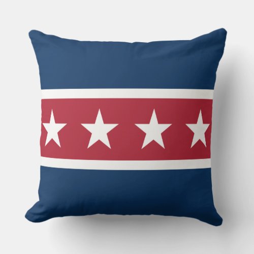 Patriotic Red White and Blue Stars Throw Pillow