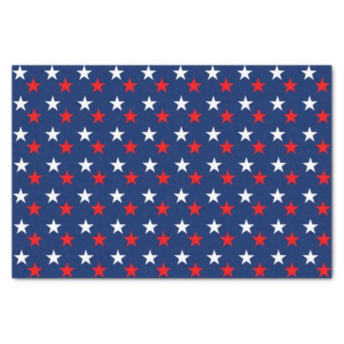 patriotic Red White and Blue Stars Tissue Paper