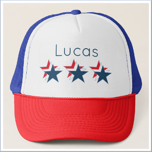 Patriotic Red White and Blue Stars Trucker Hat