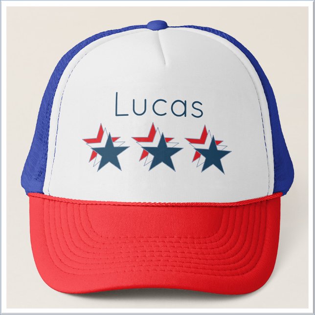 Patriotic Red White and Blue Stars Trucker Hat (Creator Uploaded)