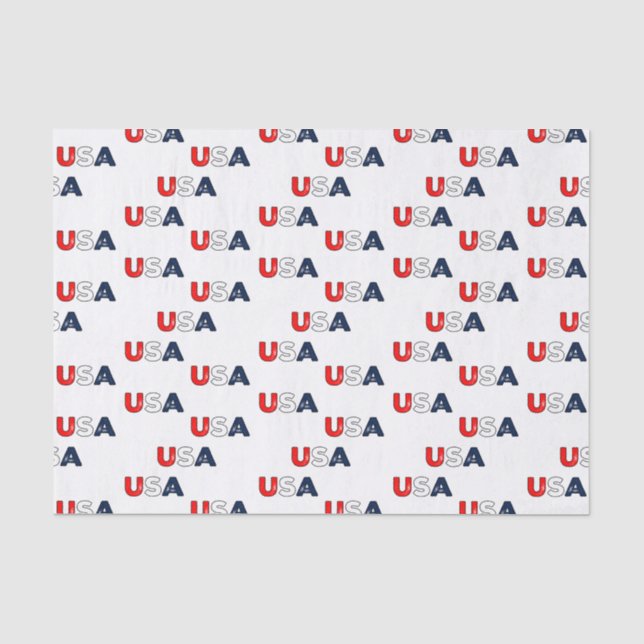 Patriotic Red White and Blue Stars/USA Tissue Paper (Front)