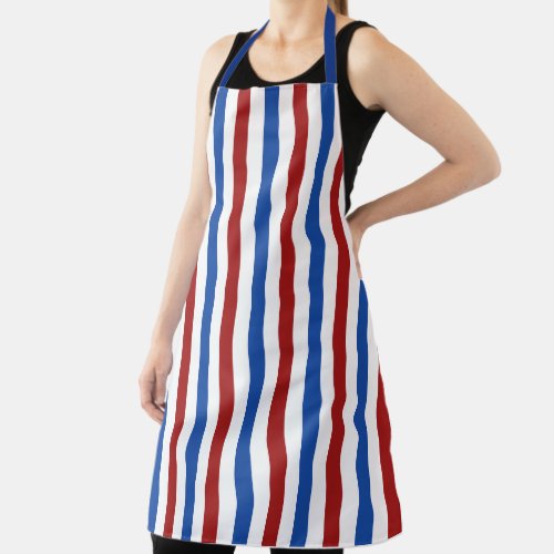 Patriotic Red White and Blue Stripe Apron