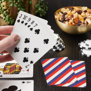 Patriotic Red White and Blue Striped Poker Cards