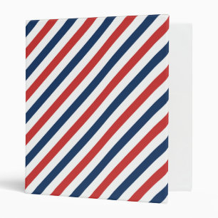 Patriotic Red White and Blue Stripes 3 Ring Binder