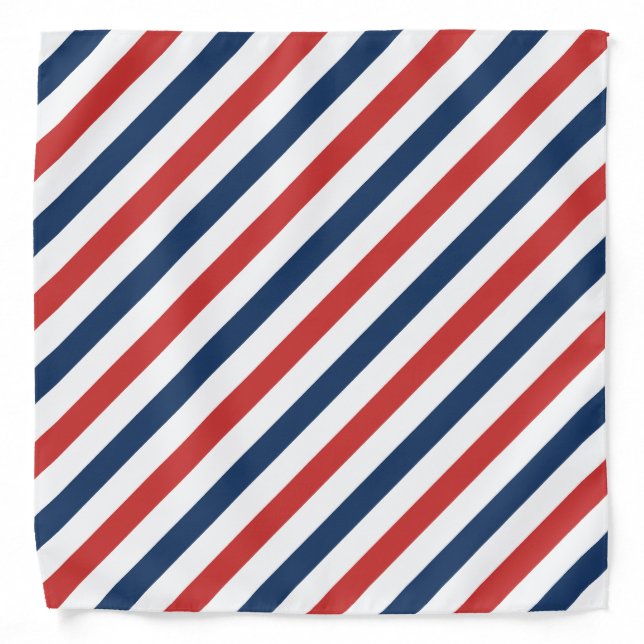 Patriotic Red White and Blue Stripes Bandana (Front)