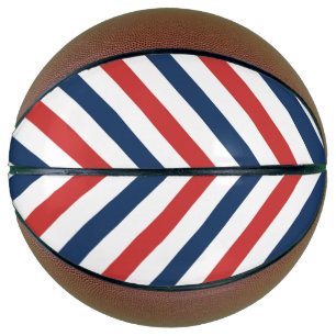 Patriotic Red White and Blue Stripes Basketball