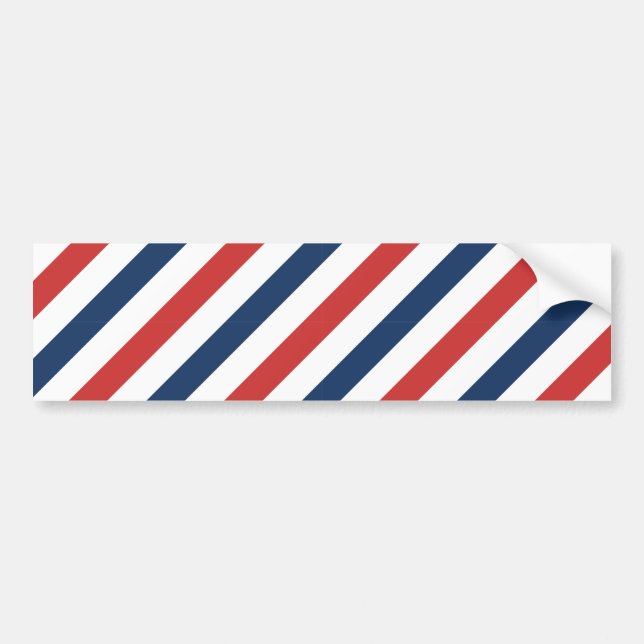 Patriotic Red White and Blue Stripes Bumper Sticker (Front)