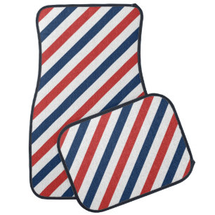 Patriotic Red White and Blue Stripes Car Floor Mat