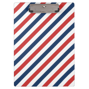 Patriotic Red White and Blue Stripes Clipboard