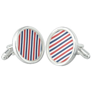 Patriotic Red White and Blue Stripes Cufflinks