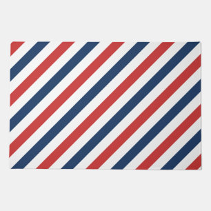 Patriotic Red White and Blue Stripes Doormat