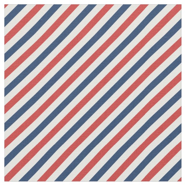 Patriotic Red White and Blue Stripes Fabric (Close Up)