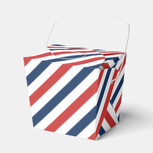 Patriotic Red White and Blue Stripes Favor Boxes