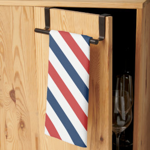 Patriotic Red White and Blue Stripes Kitchen Towel