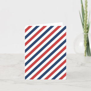 Patriotic Red White and Blue Stripes Letterpress Thank You Card