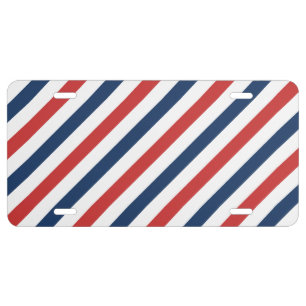 Patriotic Red White and Blue Stripes License Plate