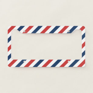 Patriotic Red White and Blue Stripes License Plate Frame