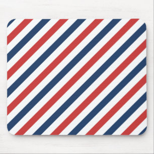 Patriotic Red White and Blue Stripes Mouse Pad
