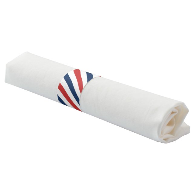 Patriotic Red White and Blue Stripes Napkin Bands (Angled)
