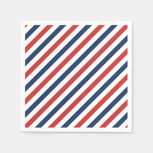 Patriotic Red White and Blue Stripes Napkins