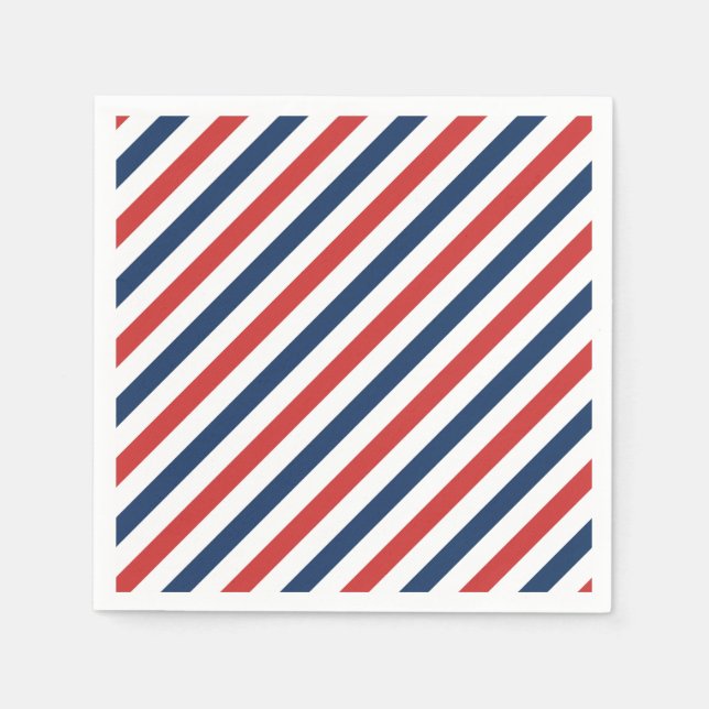 Patriotic Red White and Blue Stripes Napkins (Front)