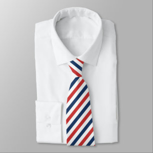 Patriotic Red White and Blue Stripes Neck Tie