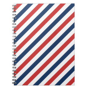 Patriotic Red White and Blue Stripes Notebook