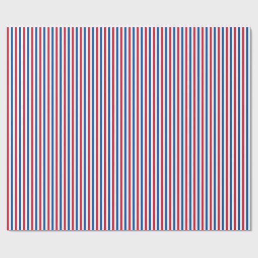 Patriotic Red White and Blue Stripes Wrapping Paper | Zazzle