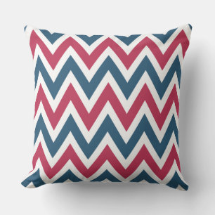 Patriotic Red White and Blue Throw Pillow