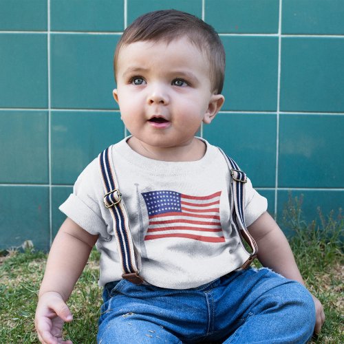 Patriotic Red White and Blue Trendy Baby Baby T_Shirt