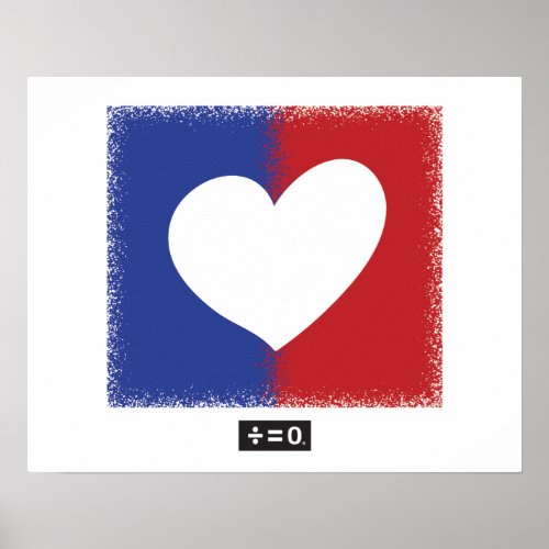 Patriotic Red White And Blue Unity Heart Poster
