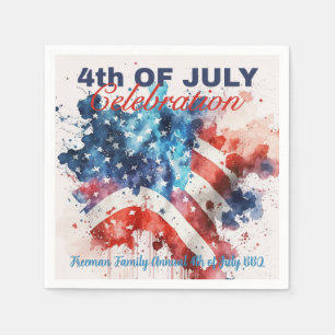 Patriotic Red White and Blue USA Flag Party Napkins