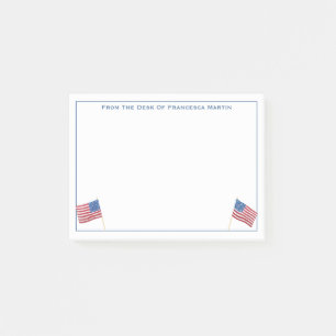 Patriotic Red White And Blue USA Flag Personalized Post-it Notes
