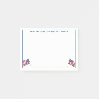 Patriotic Red White And Blue USA Flag Personalized Post-it Notes