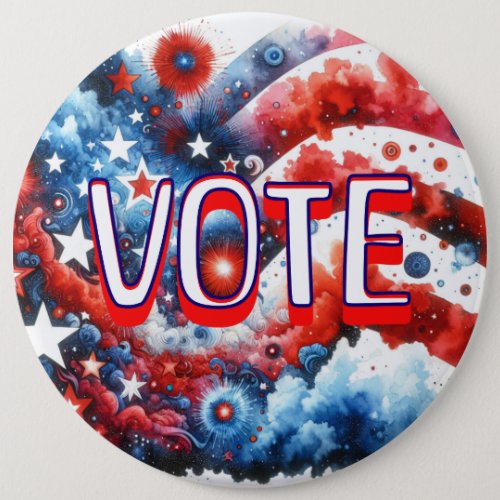  Patriotic Red White and Blue Vote Button