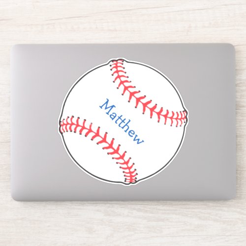 Patriotic Red White Baseball Sport Contour Sticker